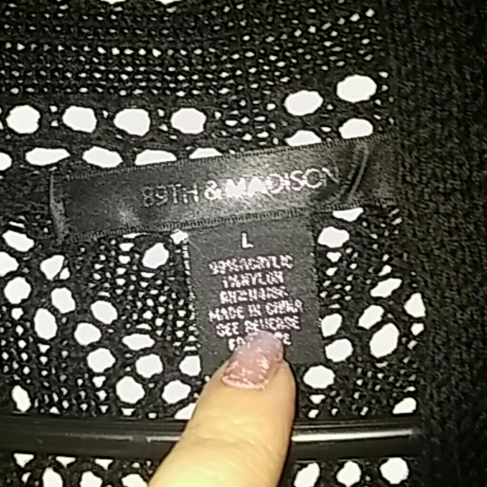 Summer-weight, black, long-sleeve cardigan - Picture 2 of 5